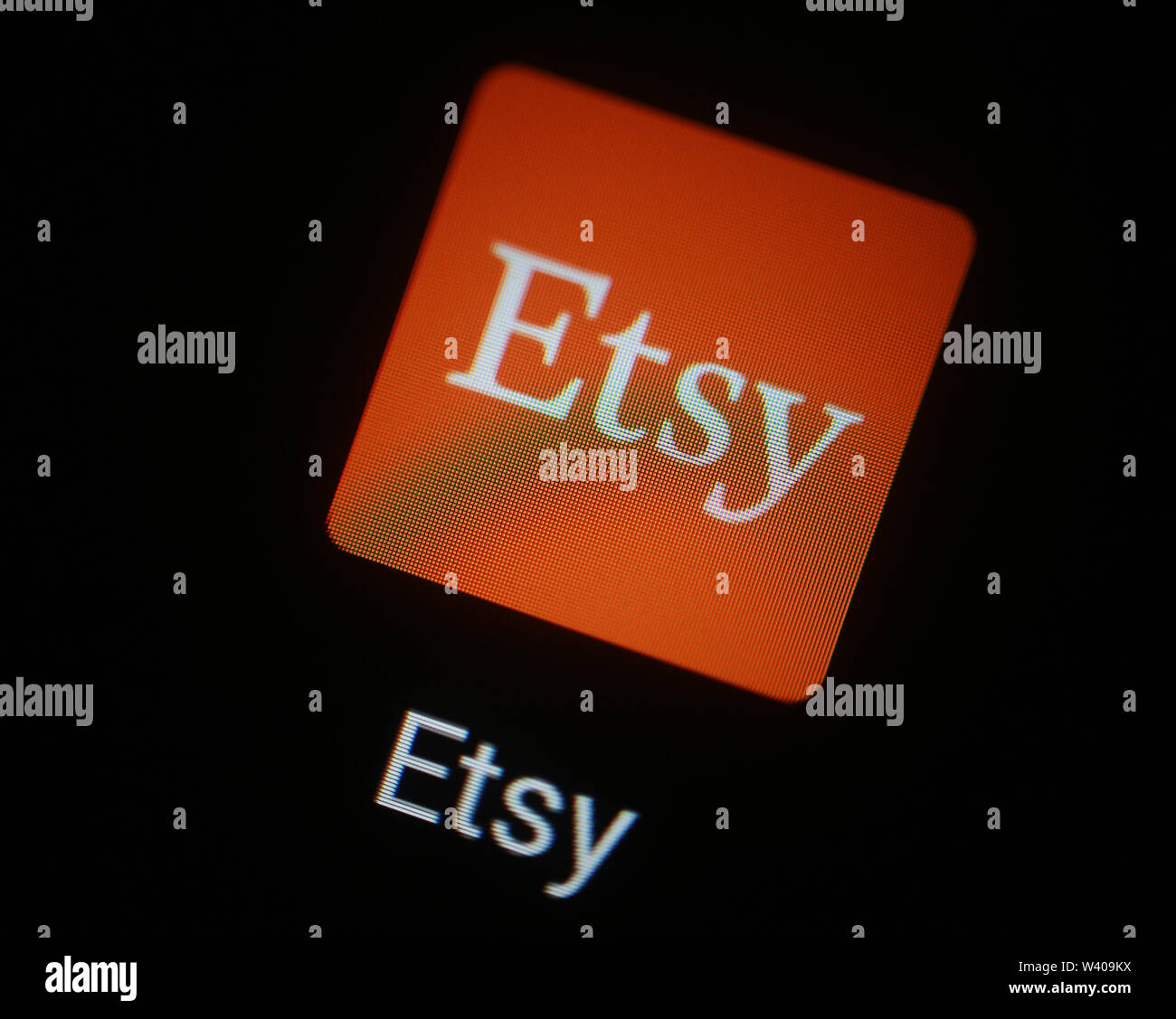 Etsy Symbol für die Anwendung auf dem Computer angezeigt Stockfoto