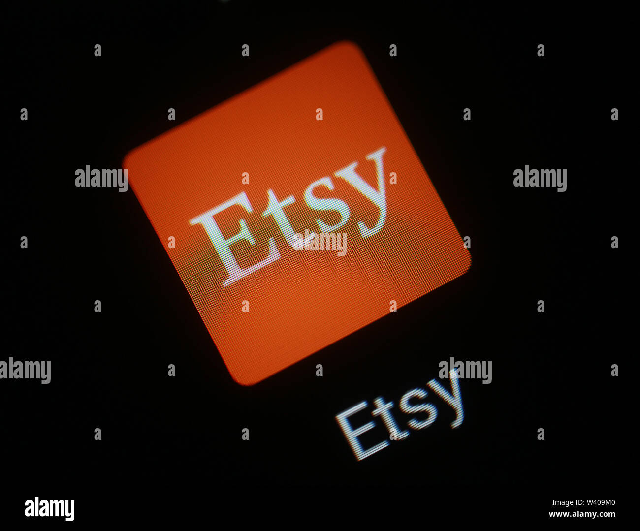 Etsy Symbol für die Anwendung auf dem Computer angezeigt Stockfoto