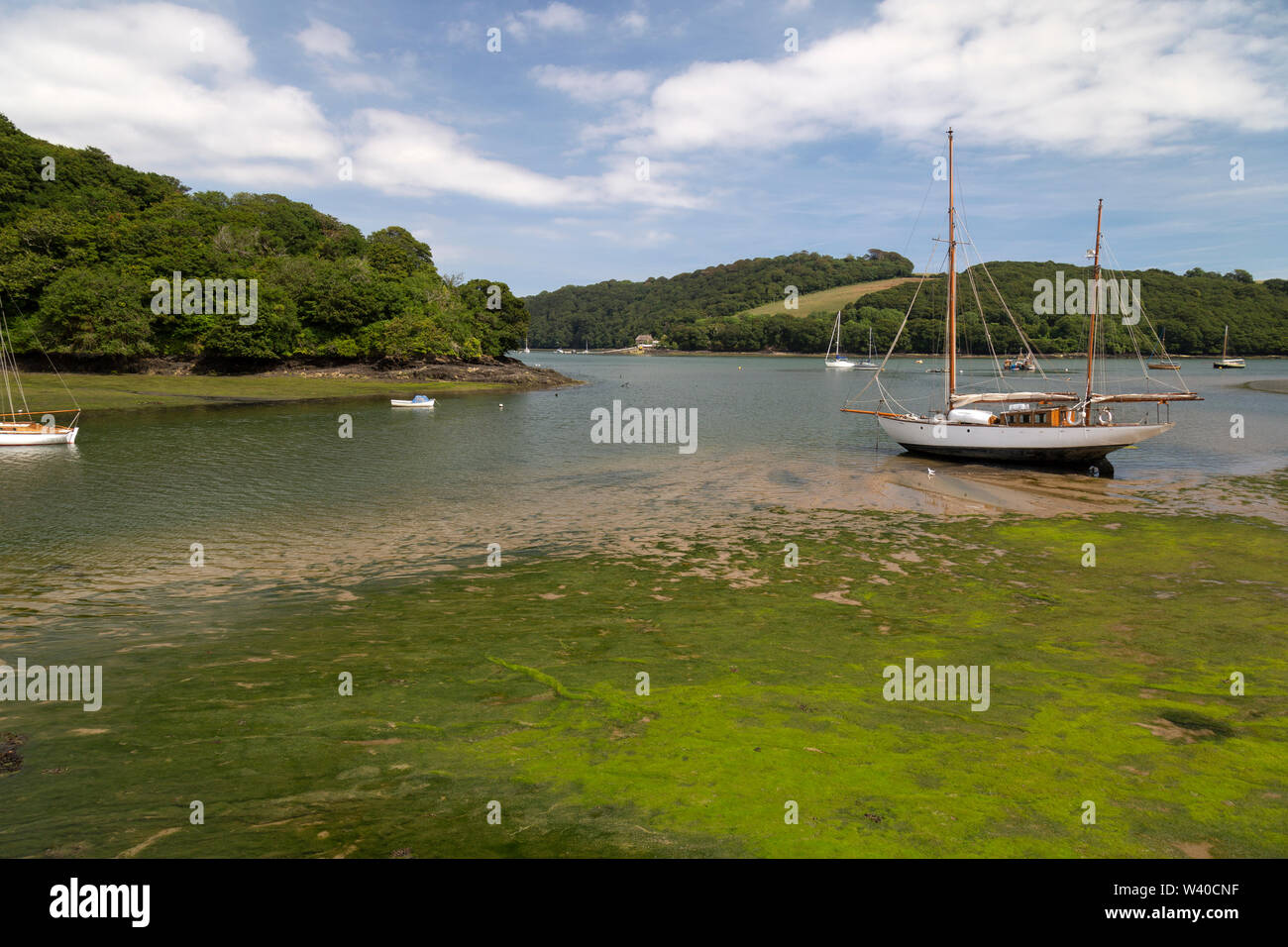 Die FAL-Mündung in Cornwall, England. Stockfoto