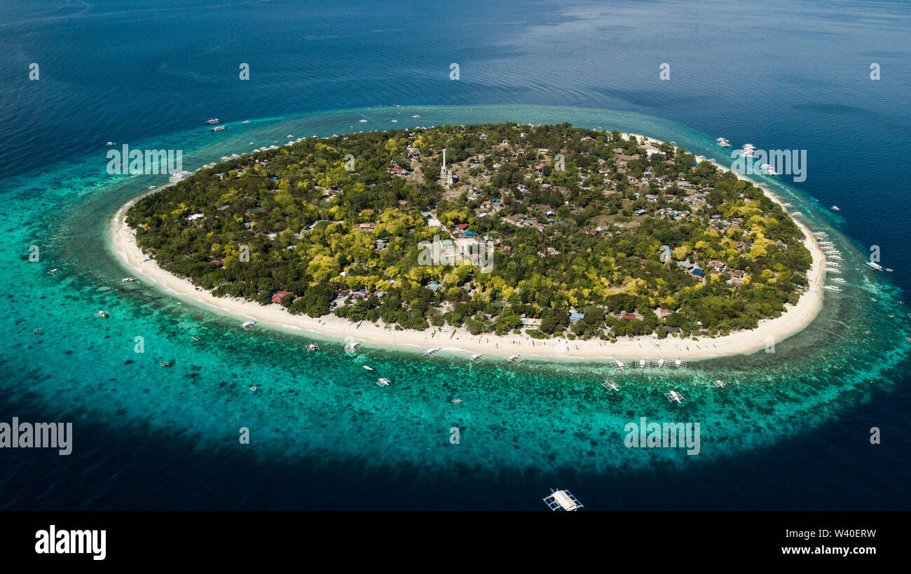 Insel Balicasag, isolierte Insel in den Philippinen Stockfoto