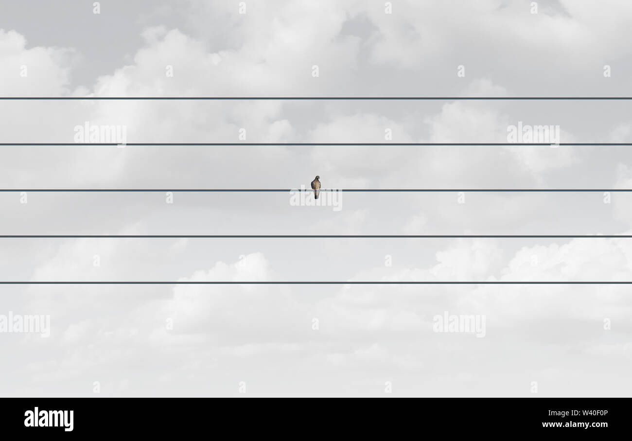 Einsam psychologie Konzept und Gefühle der Einsamkeit oder Antisoziale in der Gesellschaft mit 3D-Illustration Elemente. Stockfoto