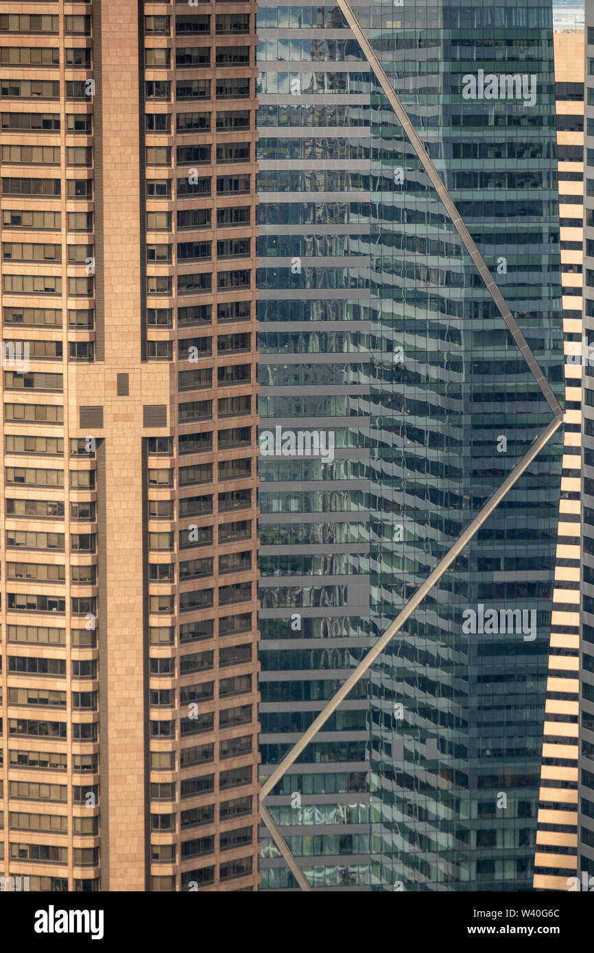 Luftbild der Innenstadt von Seattle mit Details von Seattle kommunalen Tower, 700 5th Avenue, Seattle, Washington, USA Stockfoto