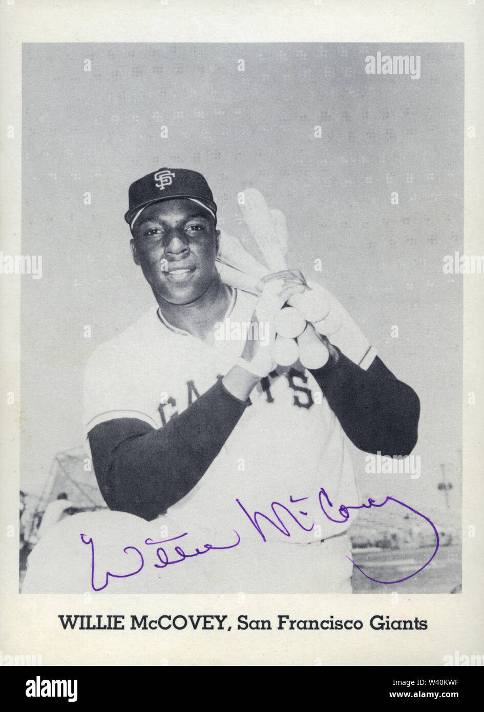Willie McCovey war ein star Baseball Spieler für die San Francisco Giants in den 1960er Jahren. Stockfoto