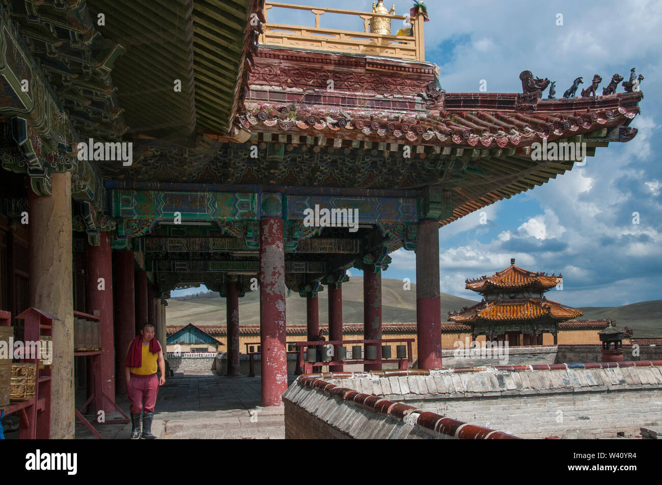Aus dem 18. Jahrhundert im Stil der Mandschu-dynastie Amarbayasgalant Khiid (buddhistische Kloster), Orkhon Tal, Mongolei Stockfoto
