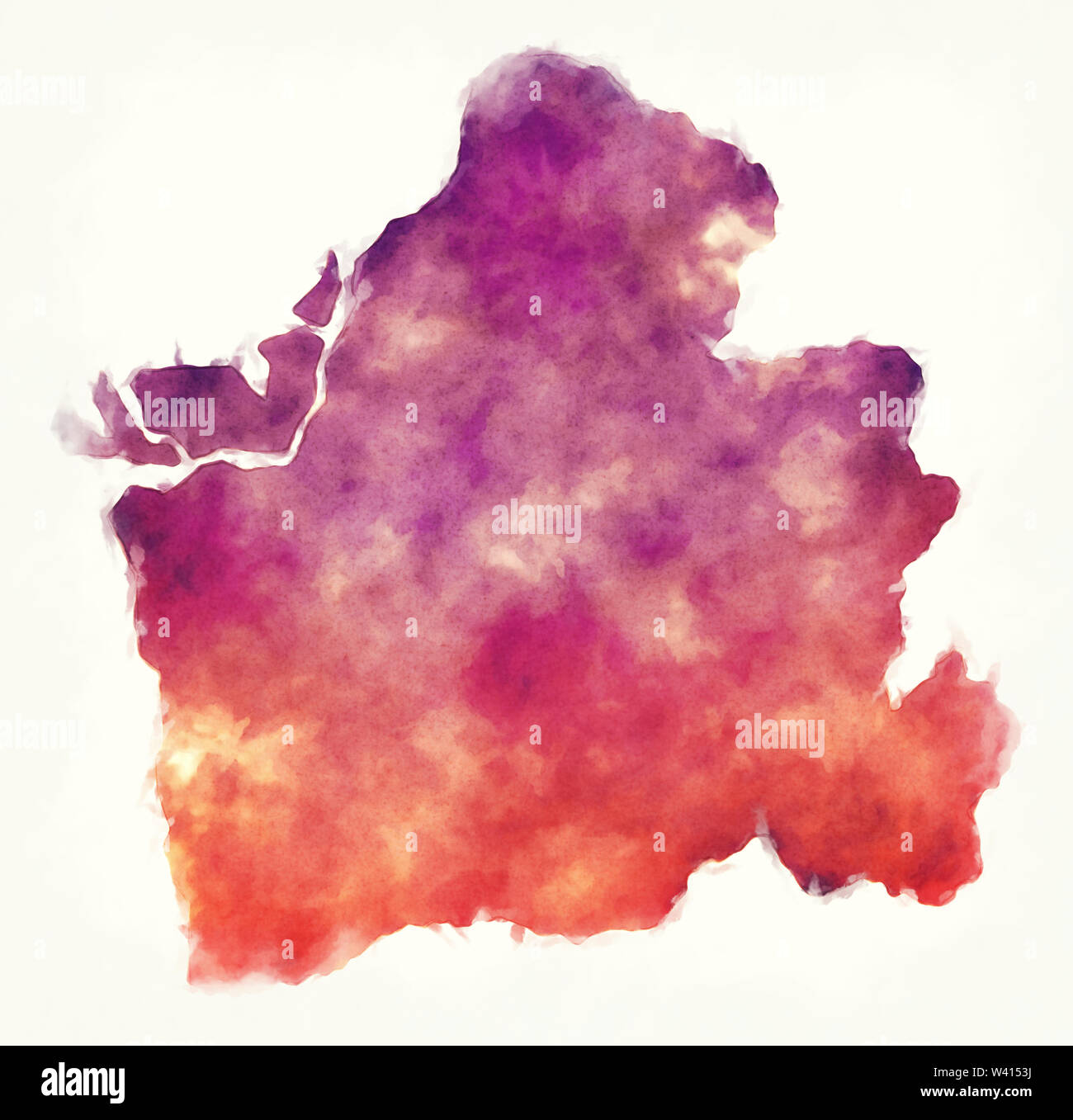 El Oro Provinz aquarell Karte von Ecuador Stockfoto