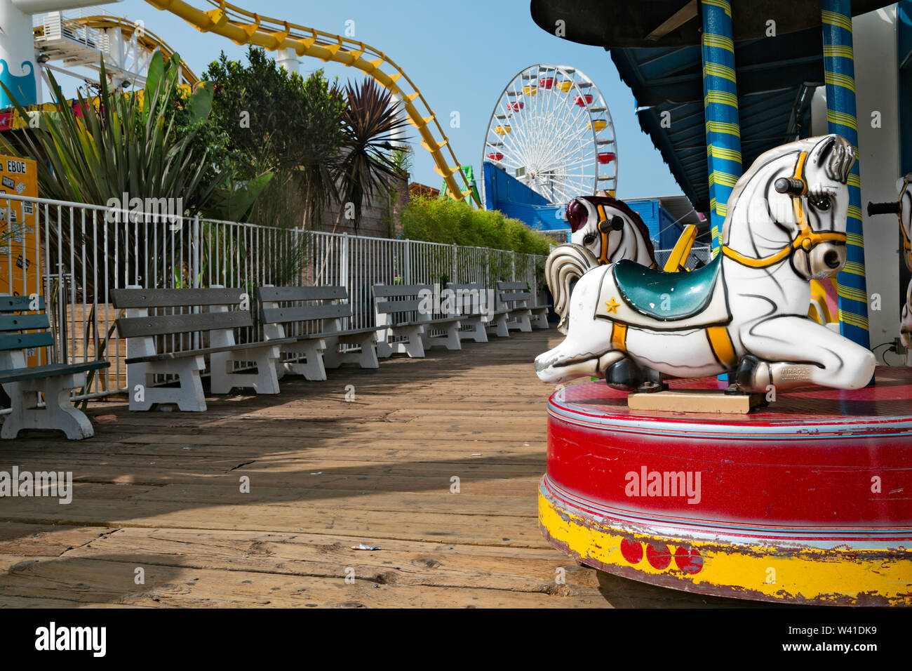 Attraktionspark von Santa Monica Pier in LA Stockfoto