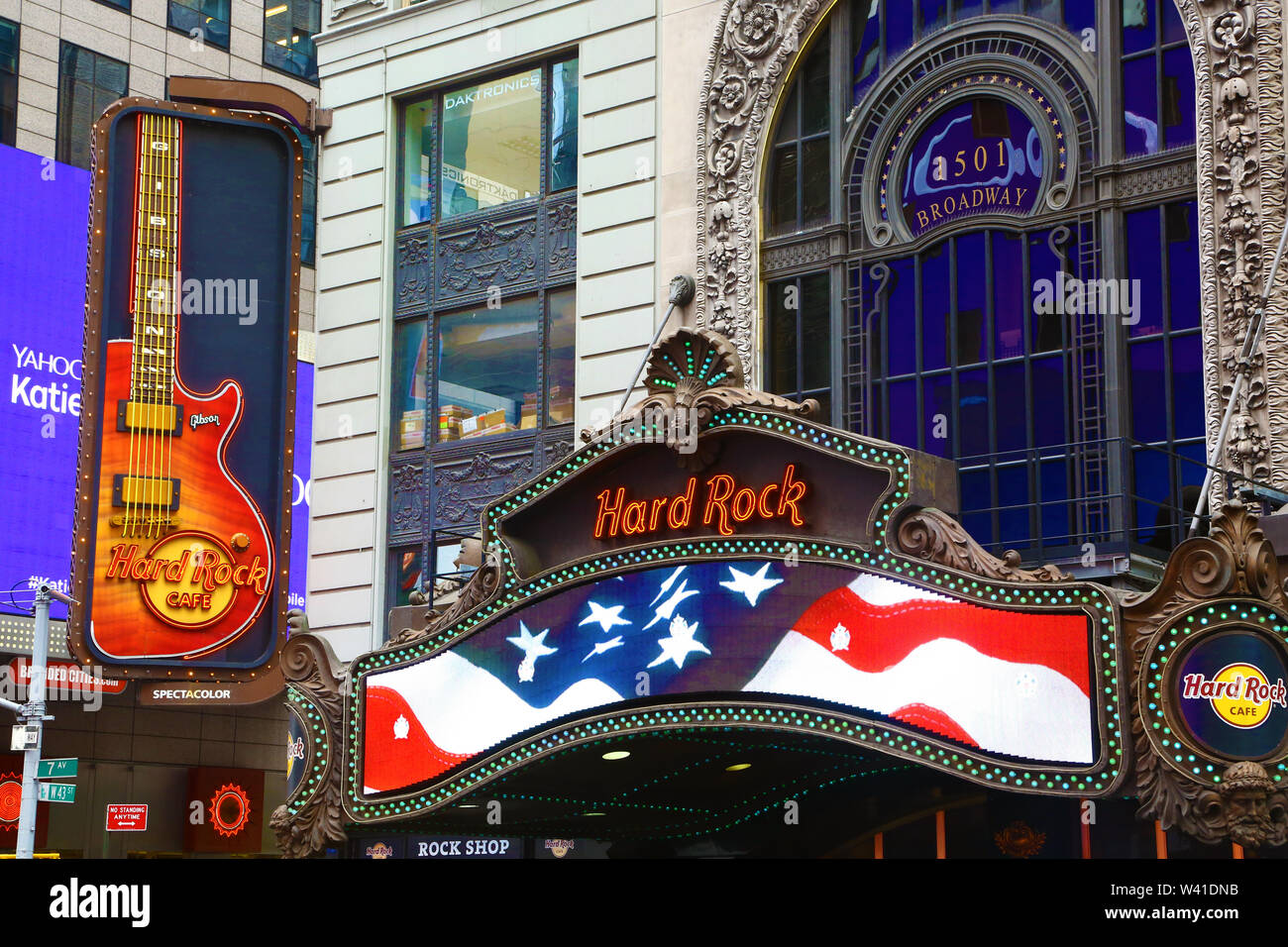 Hard Rock Cafe Zeichen in New York Stockfoto