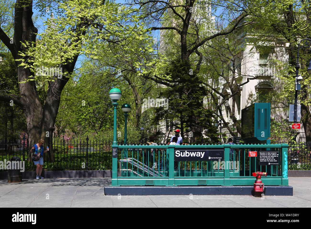 Rathaus U-Bahn Station in Lower Manhattan. Stockfoto