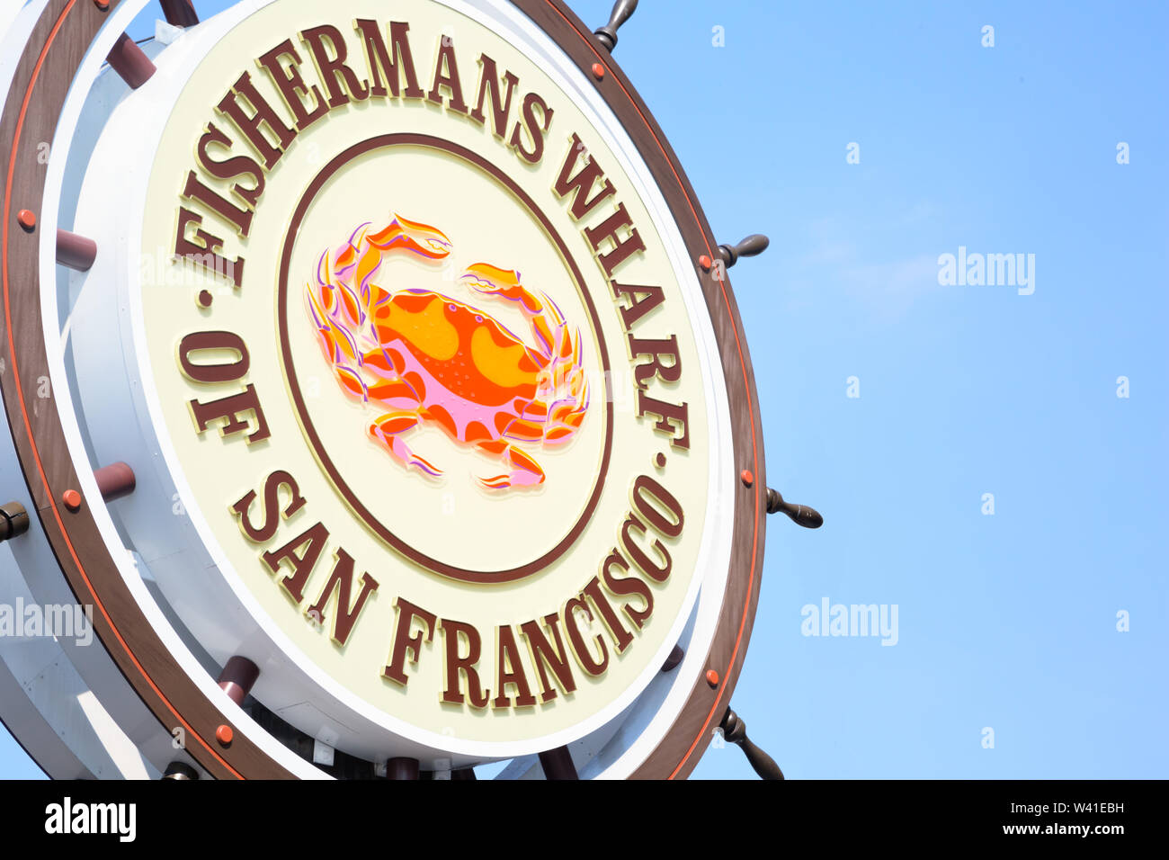 Fishermans Wharf Schild, San Francisco Stockfoto