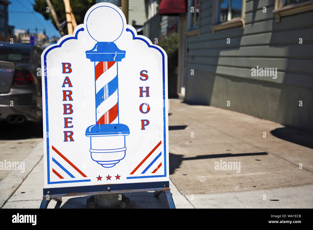 Friseur unterzeichnen in San Francisco Stockfoto
