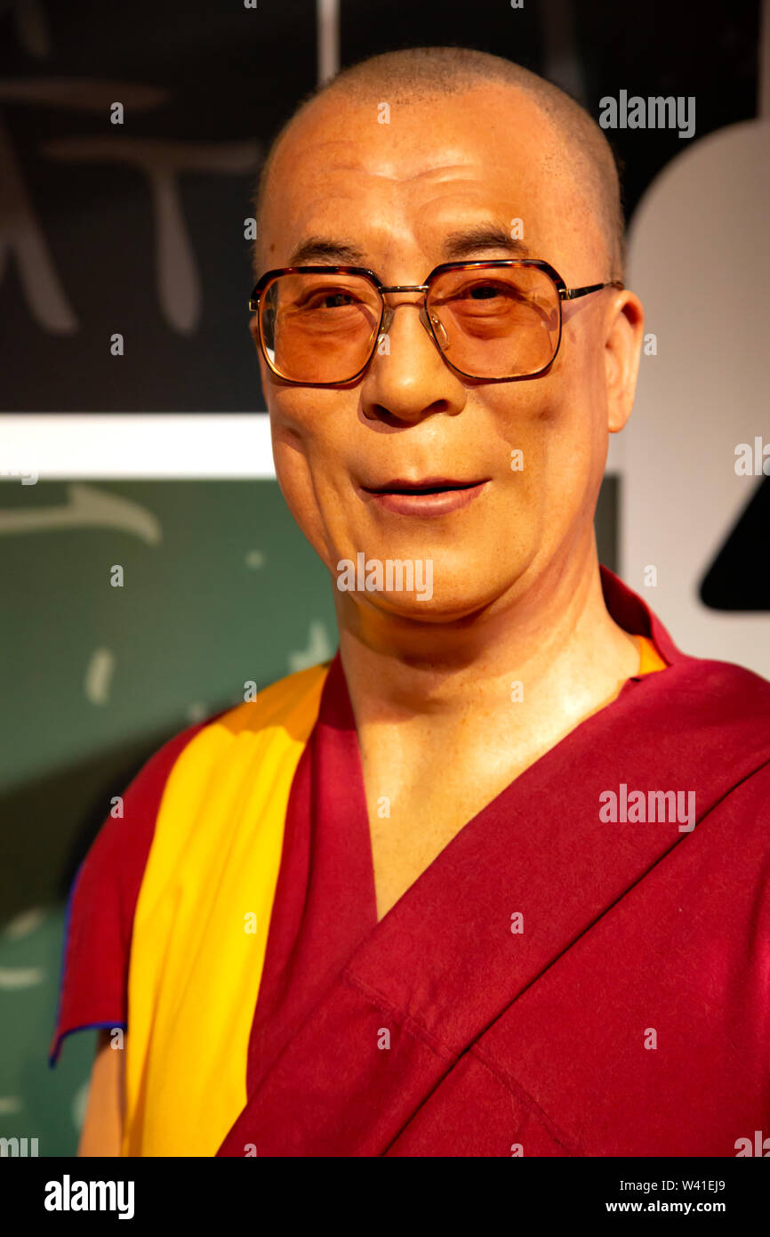 Dalai Lama im Madame Tussauds in New York Stockfoto