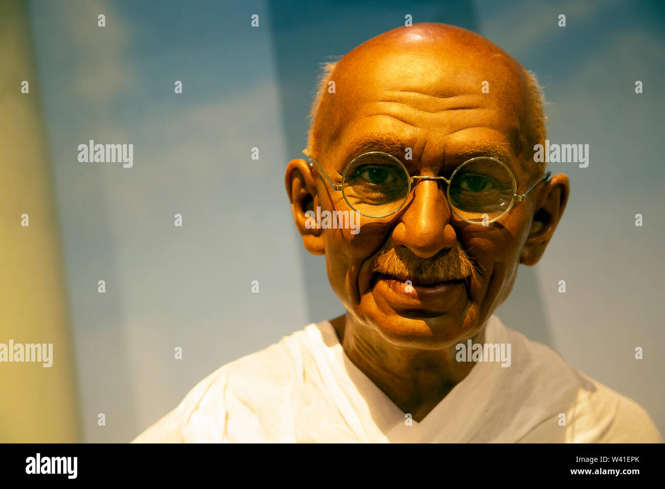 Mahatma Gandhi in Madame Tussauds in New York Stockfoto