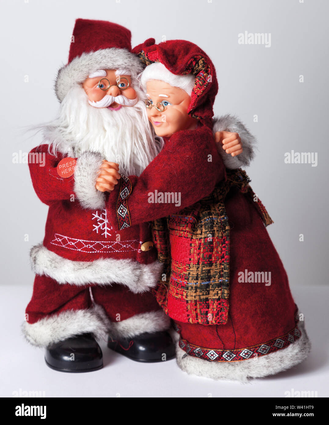 Santa Claus Frau - Frau Claus Weihnachten Puppe mit Freistellungspfad Stockfoto