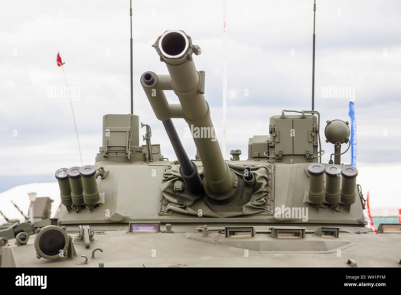 Moskau Russland 30.06.2019 Kanone mit einem Turm. Infanterie kämpfendes Fahrzeug Stockfoto