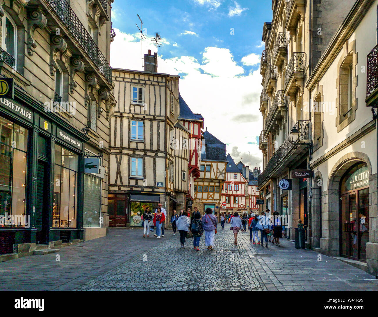 Vannes. Strasse der Stadt, Morbihan, Bretagne, Frankreich Stockfoto