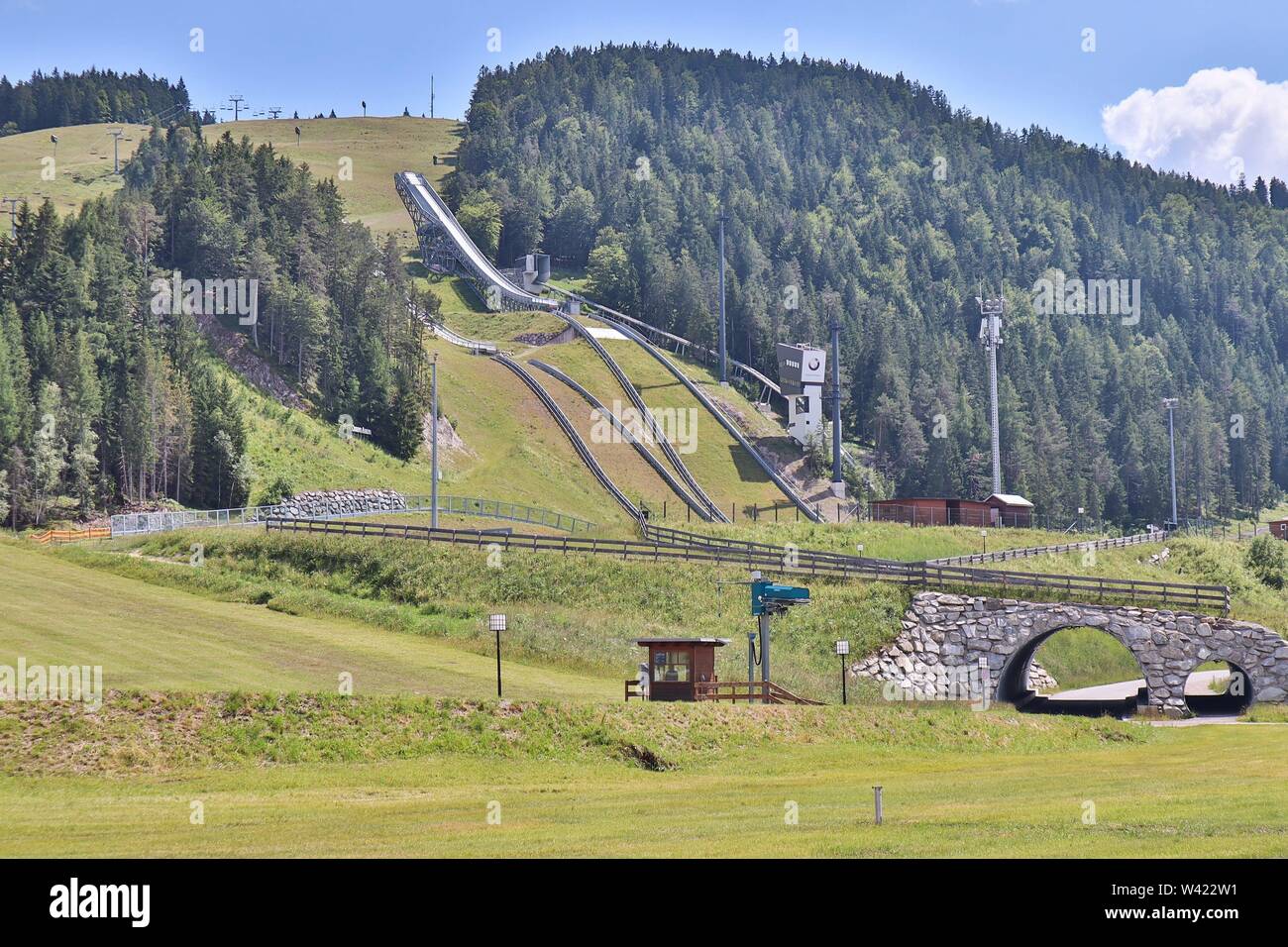 Tirol, Österreich 16.07.2019: Impressionen Tirol - 16.07.2019 Seefeld (AUT), Toni Seelos Schanzen | Verwendung weltweit Stockfoto