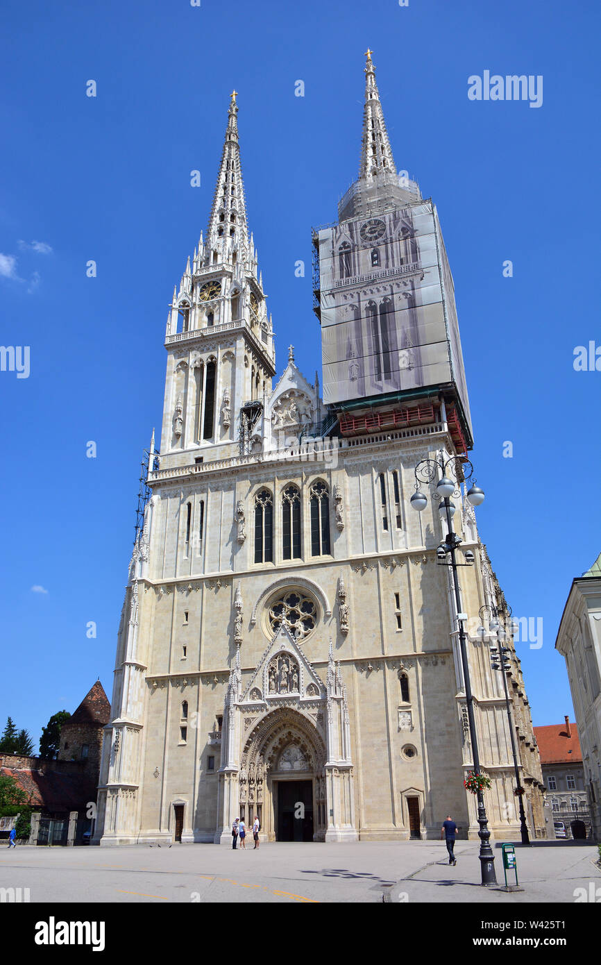 Kathedrale von Zagreb, die Kathedrale Uznesenja Blažene Djevice Marije ich svetih Stjepana ich Rudolf, Zagreb, Kroatien, Europa Stockfoto
