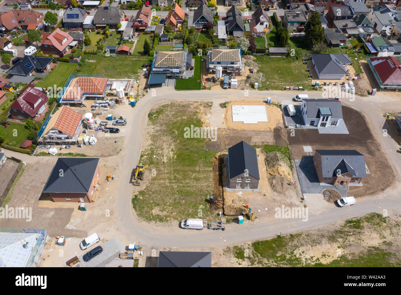 Luftaufnahme von eine neue Baustelle in Barmstedt Stockfoto