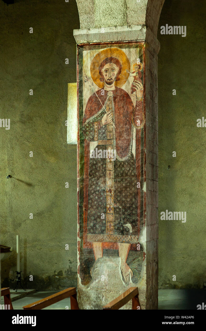 Saint Christopher, riesige Saint, Fresko Stockfoto