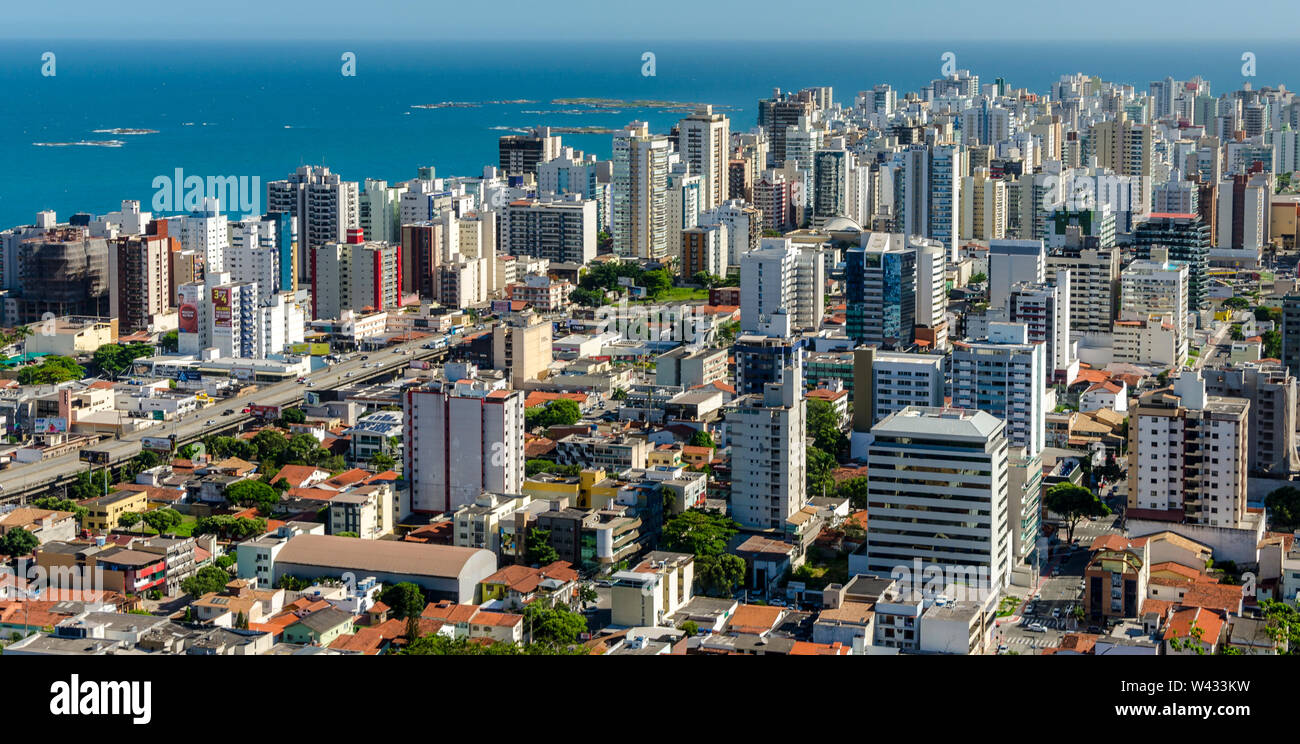 Antenne Panoramablick von Vila Velha, Brasilien. Stockfoto