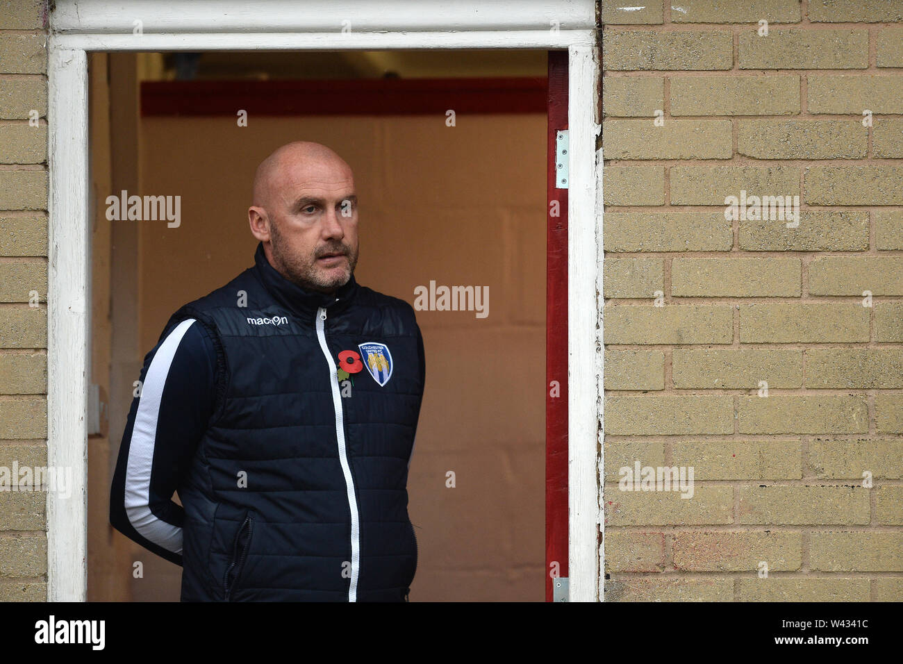 Colchester United Manager John McGreal - Accrington Stanley v Colchester United, die Emirate FA Cup - Erste Runde, Krone, Accrington - 10. November 2018 Stockfoto