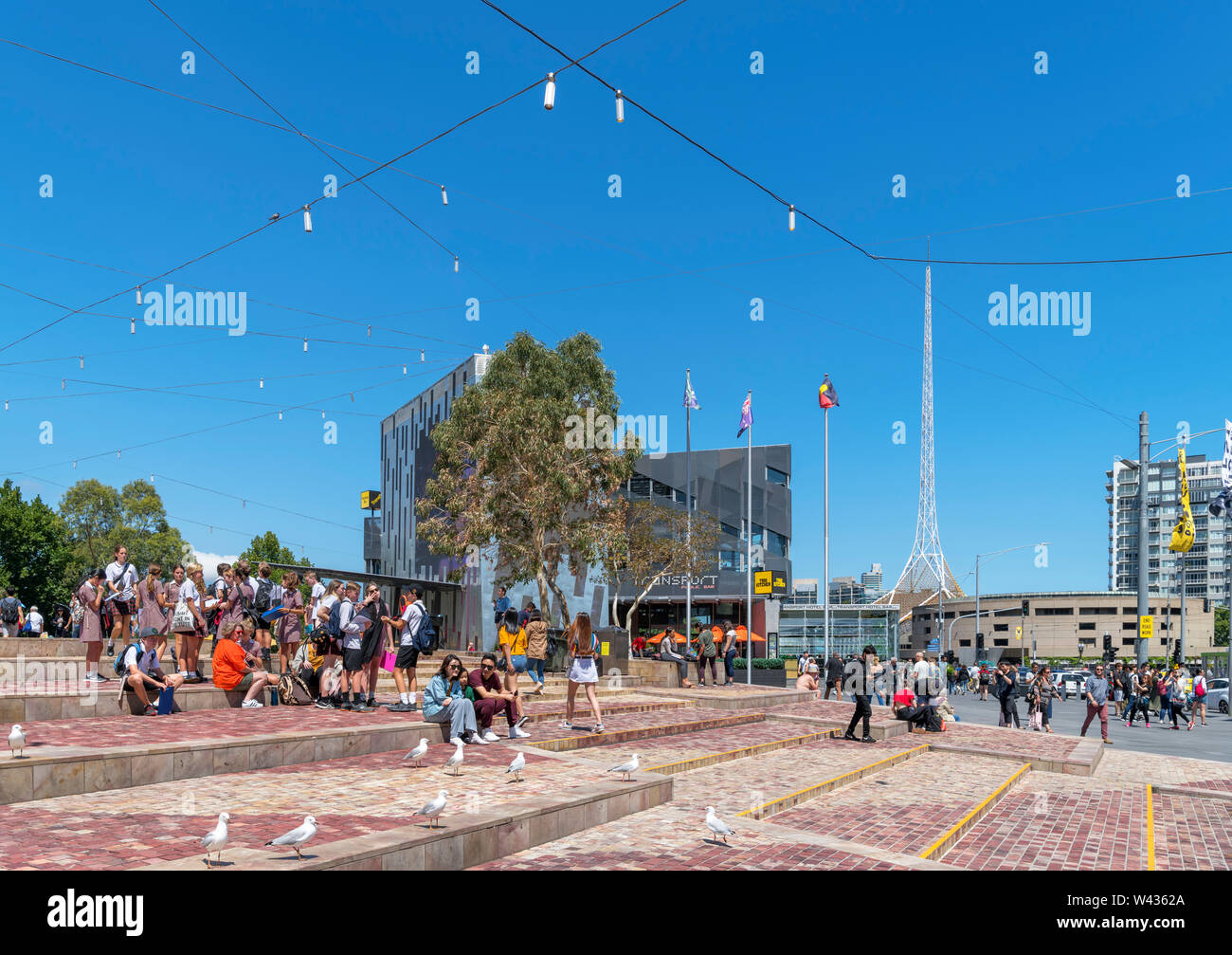 Federation Square, Melbourne, Victoria, Australien Stockfoto