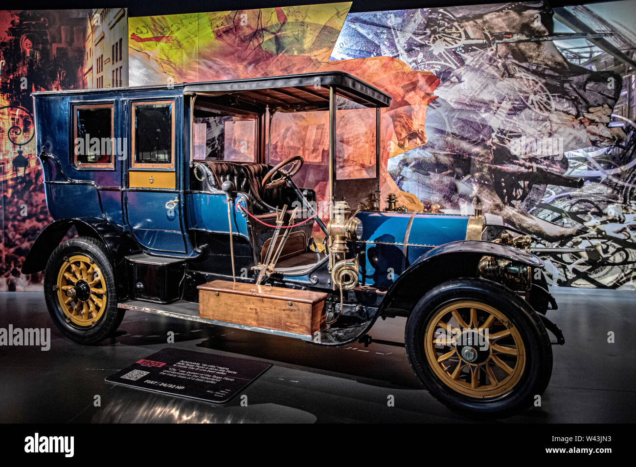 Italien Piemont Turin Museo Dell'Automonbile Torino (mauto) - Italien 1905 - Fiat 24/32 HP-City Car, Königin der Targa Florio und dem Vaterland gespendet: die vielen Leben der ein Bestseller Stockfoto