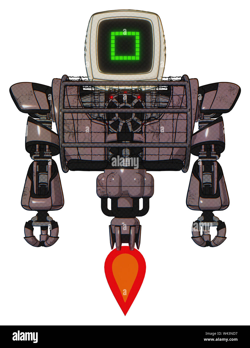 Android, die Elemente enthalten: alte Computer Monitor, Pixel square Design, schwere obere Brust, schwere mech Brust, Stacheldraht Brust Rüstung Cage, Jet... Stockfoto