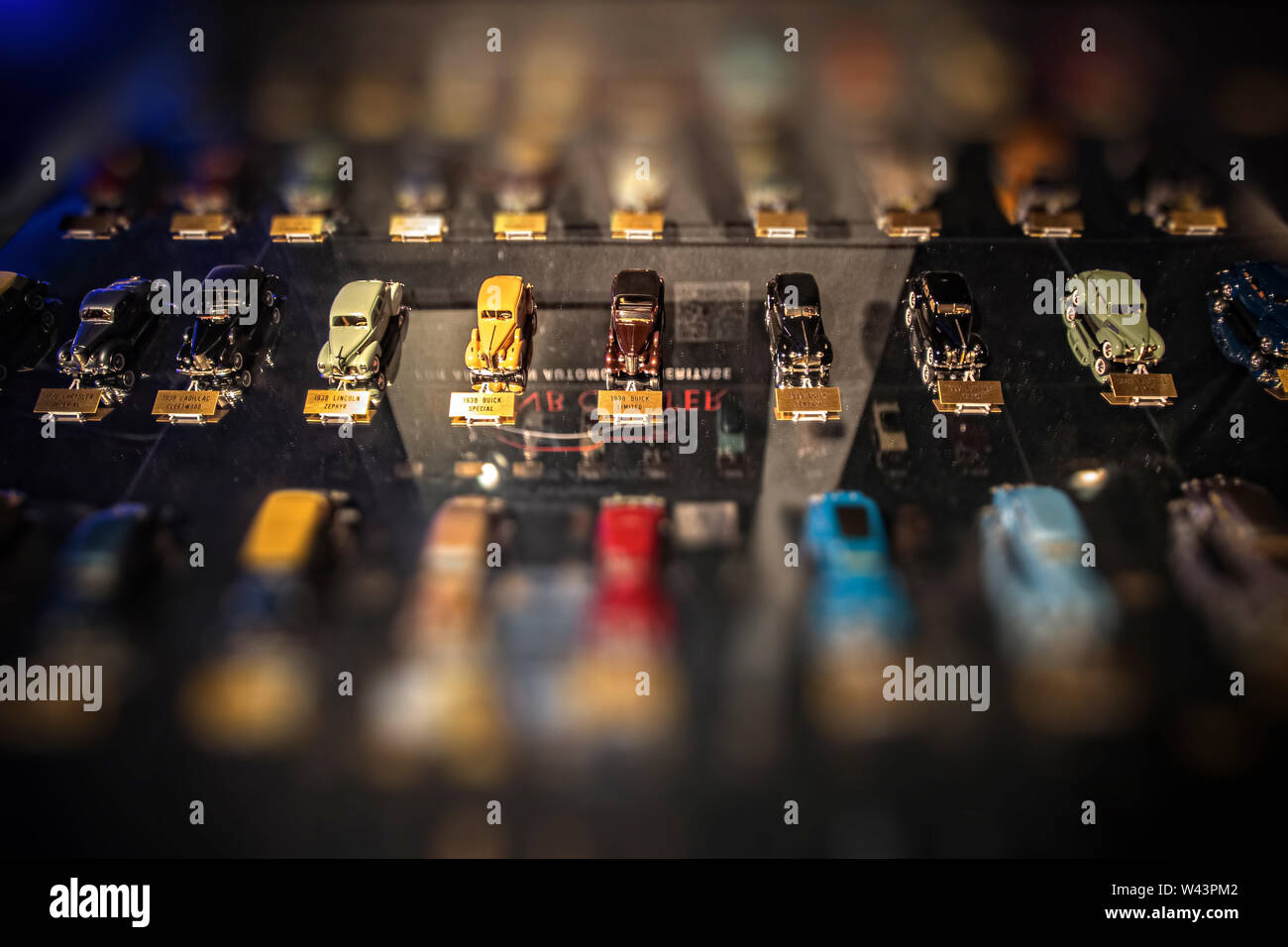 Italien Piemont Turin Museo Dell'Automonbile Torino (mauto) - amerikanisches Auto Modelle Stockfoto