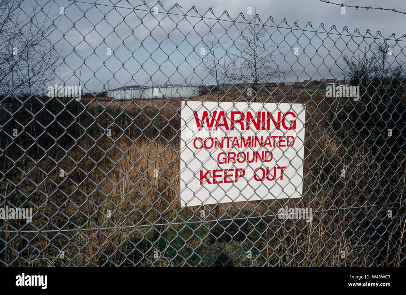 Altlasten, Gelände des ehemaligen Gaswerks in den West Midlands, UK. Stockfoto