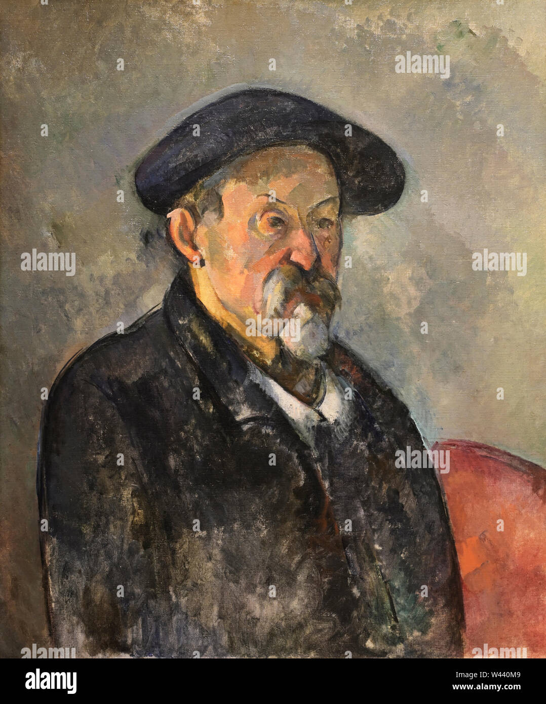 Cezanne Selbstportrait, Selbstbildnis mit Baskenmütze, Paul Cezanne, 1898-1900 Stockfoto