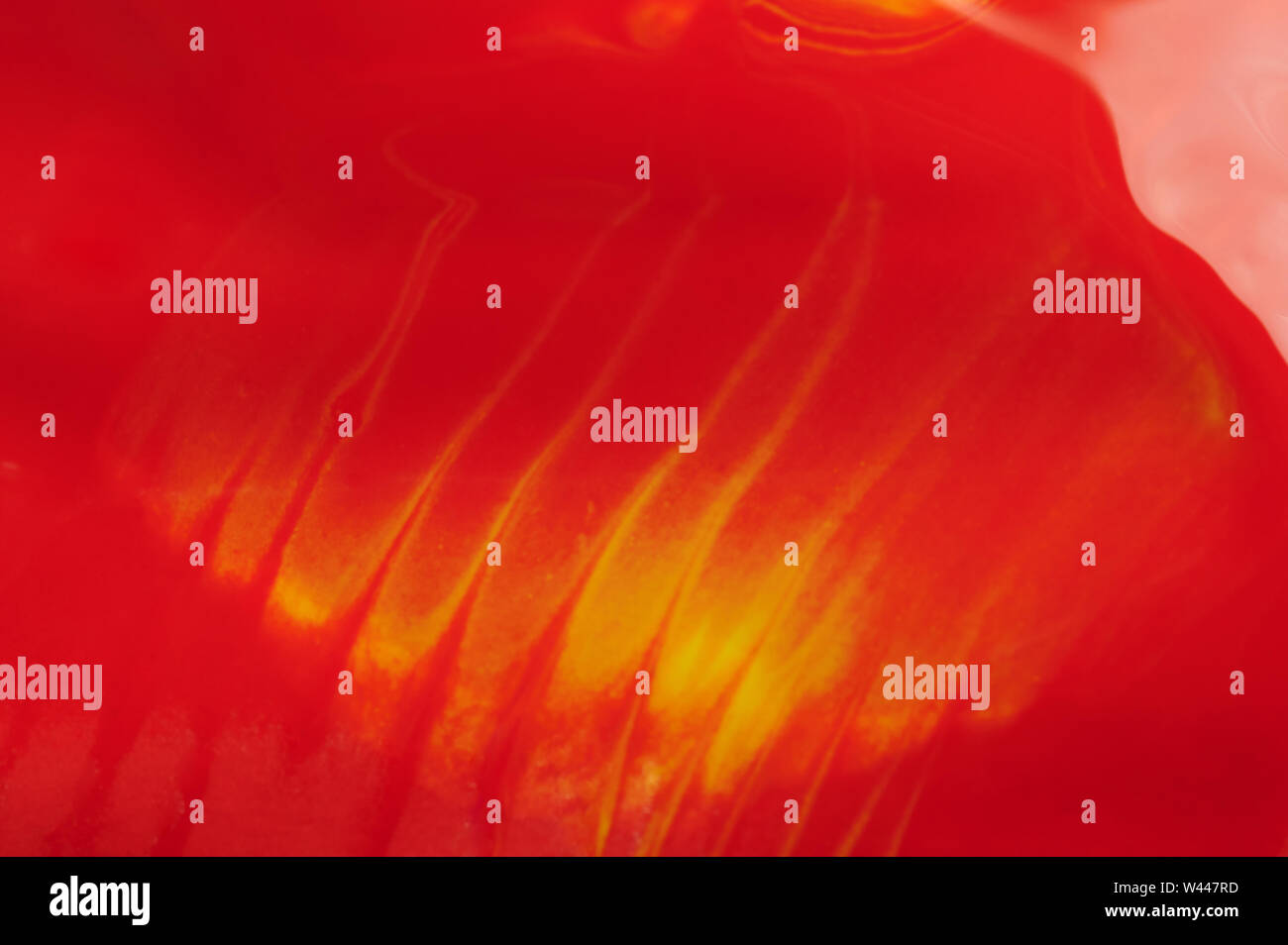 Roter Ölfarbe Hintergrund mit glatten Kanten Nähe zu sehen. Stockfoto