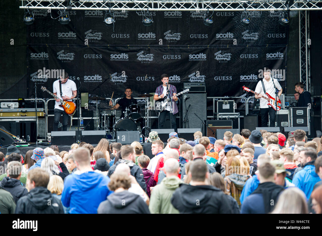 England, Sheffield, Fahrgassen Festival, 19. Juli 2019. Die Rosadocs auf der Bibliothek auf der Sheffield Größte überhaupt, jetzt Tickets ausverkauft. Stockfoto