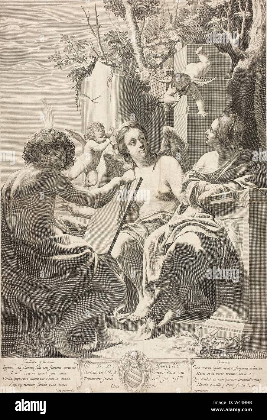 Claude Mellan - Intellectus et Memoria... Voluntas- Stockfoto