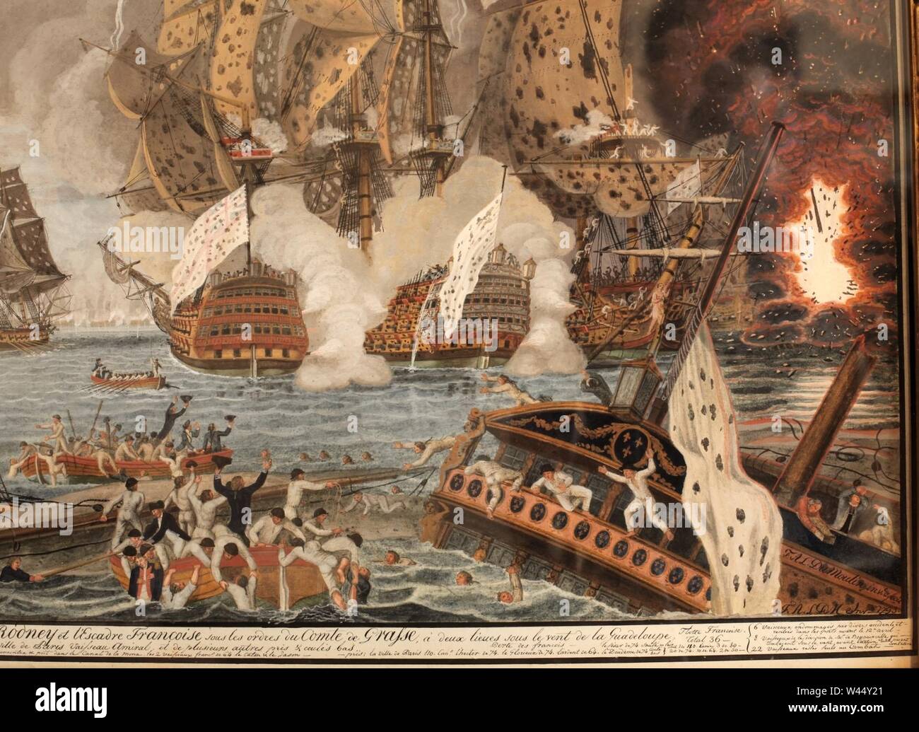 Bekämpfung der Naval 12 avril 1782-Dumoulin - Stockfoto