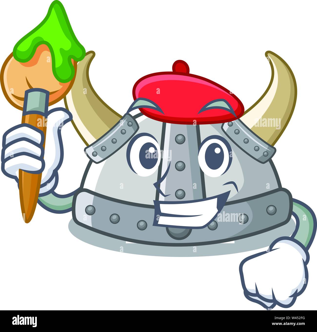 Viking Artist Helm mit dem Charakter Vektor-illustration isoliert Stock Vektor