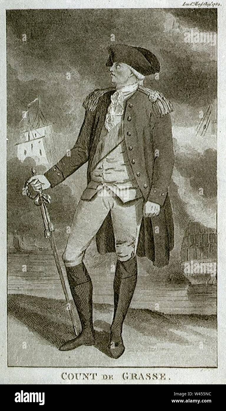 Comte de Grasse de Pied 1782. Stockfoto