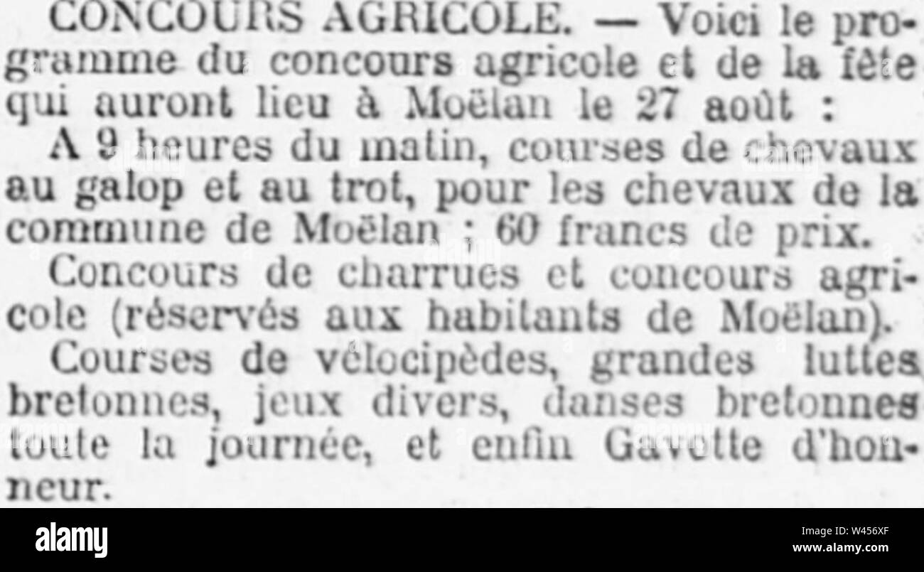 Concours agricole Moëlan 1906. Stockfoto
