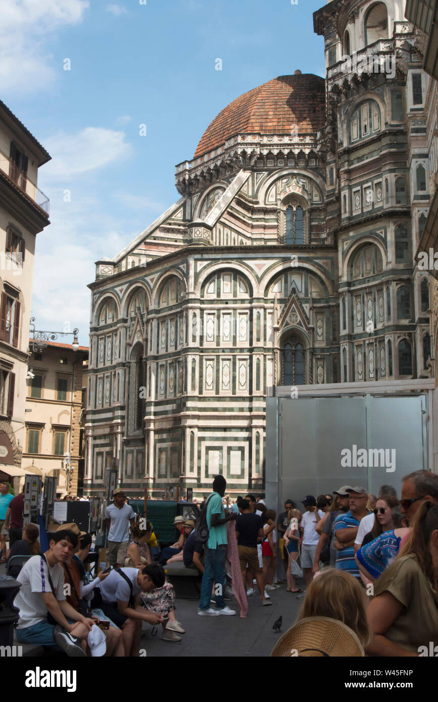 Florenz, Italien, Juli 2018, in der Kathedrale von Florenz, die Basilika Santa Maria del Fiore. Stockfoto