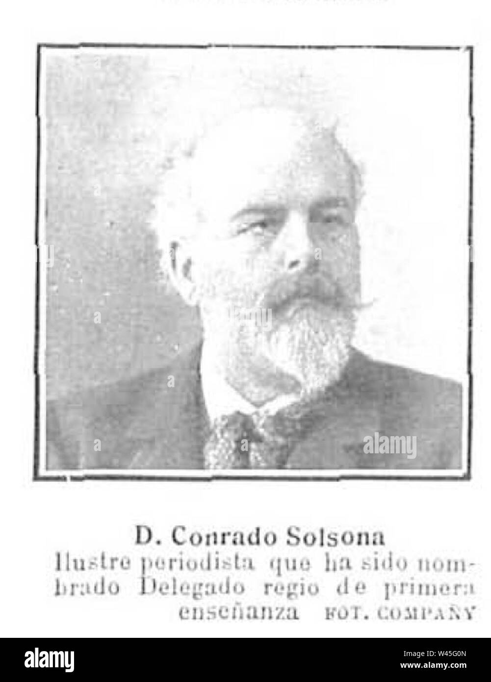 Conrado Solsona, de Compañy, Nuevo Mundo, 25-11, Agra. Stockfoto