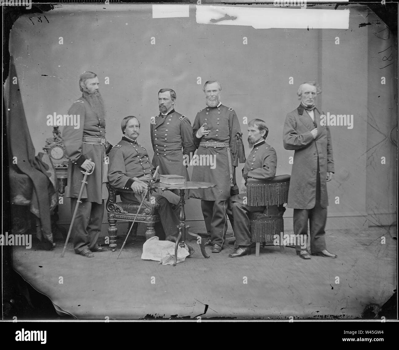 Die Verschwörer Gericht - General David Hunter, Gen. Thomas M. Harris, Gen. James A. Elkin, Herrn John A. Bingham, Ohio, Gen. August V. Kautz, General Lewis Wallace (4223094420). Stockfoto