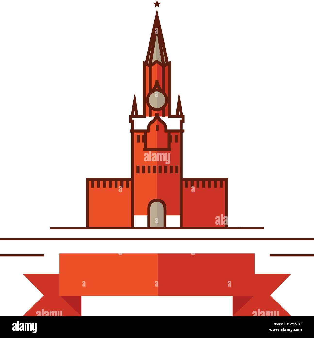 Logo der Turm in einer flachen Stil. Vektor Bild auf weißem Hintergrund. Symbol, Logo. Der Rote Platz. Das Symbol von Russland. Marke. Bereit tem Stock Vektor