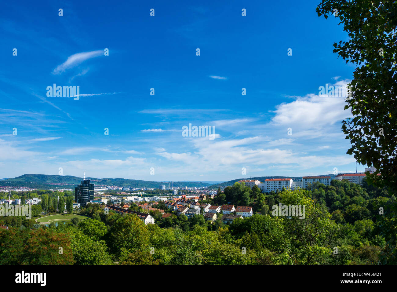 Deutschland, Stuttgart Killesberg City Park und Häuser von neckartal Stockfoto