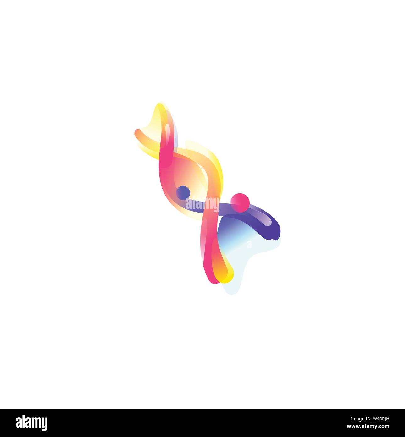 Struktur der DNA. Vektor Flachbild-Symbol. Darstellung eines DNA-Moleküls. Das Bild ist auf weißem Hintergrund. Form Stil. Symbol für Website und Drucken. Tal Stock Vektor