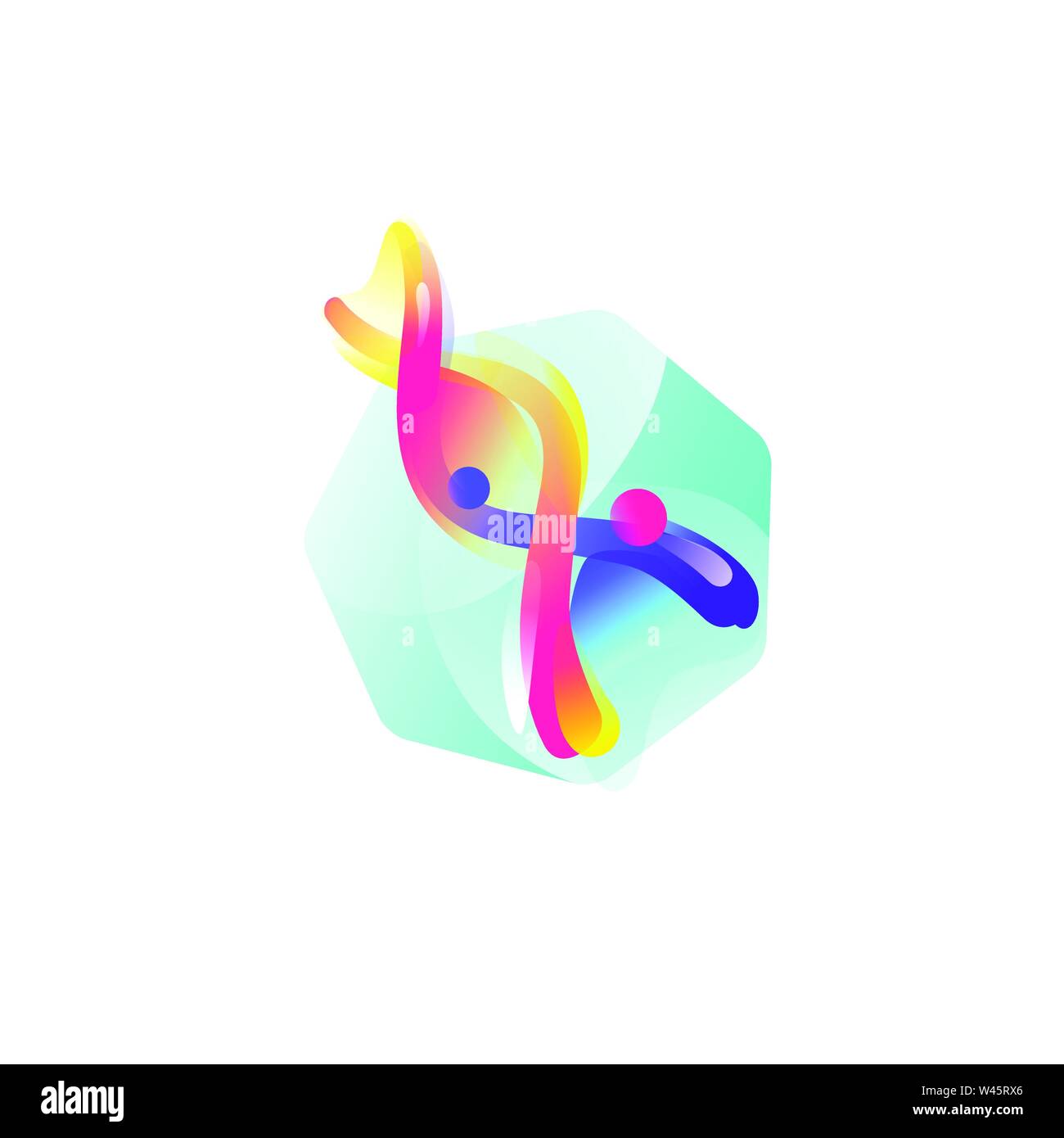 Struktur der DNA. Vektor Flachbild-Symbol. Darstellung eines DNA-Moleküls. Das Bild ist auf weißem Hintergrund. Form Stil. Symbol für Website und Drucken. Tal Stock Vektor