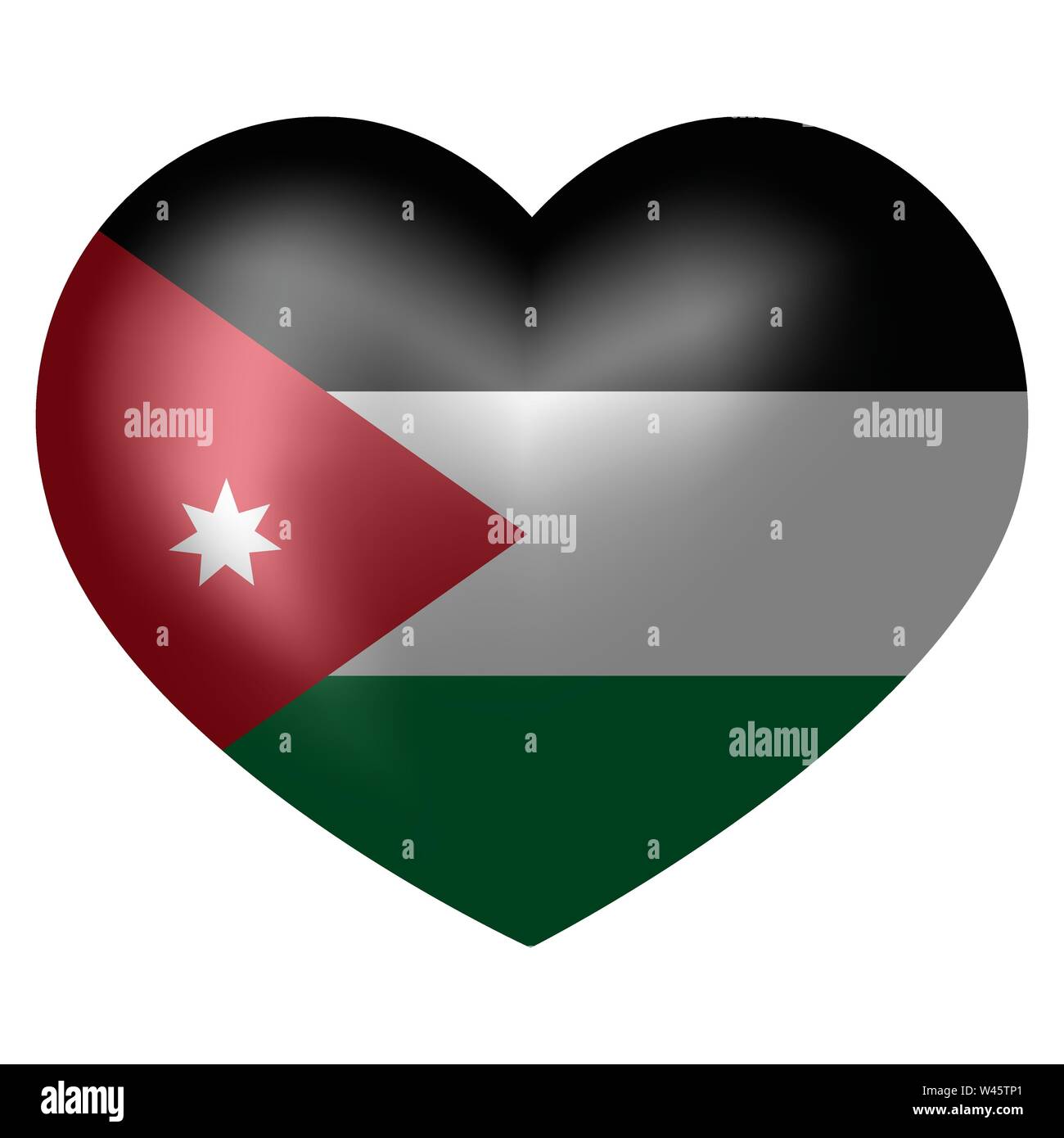 Flagge Jordanien in Herzform. Vector Illustration. Stock Vektor
