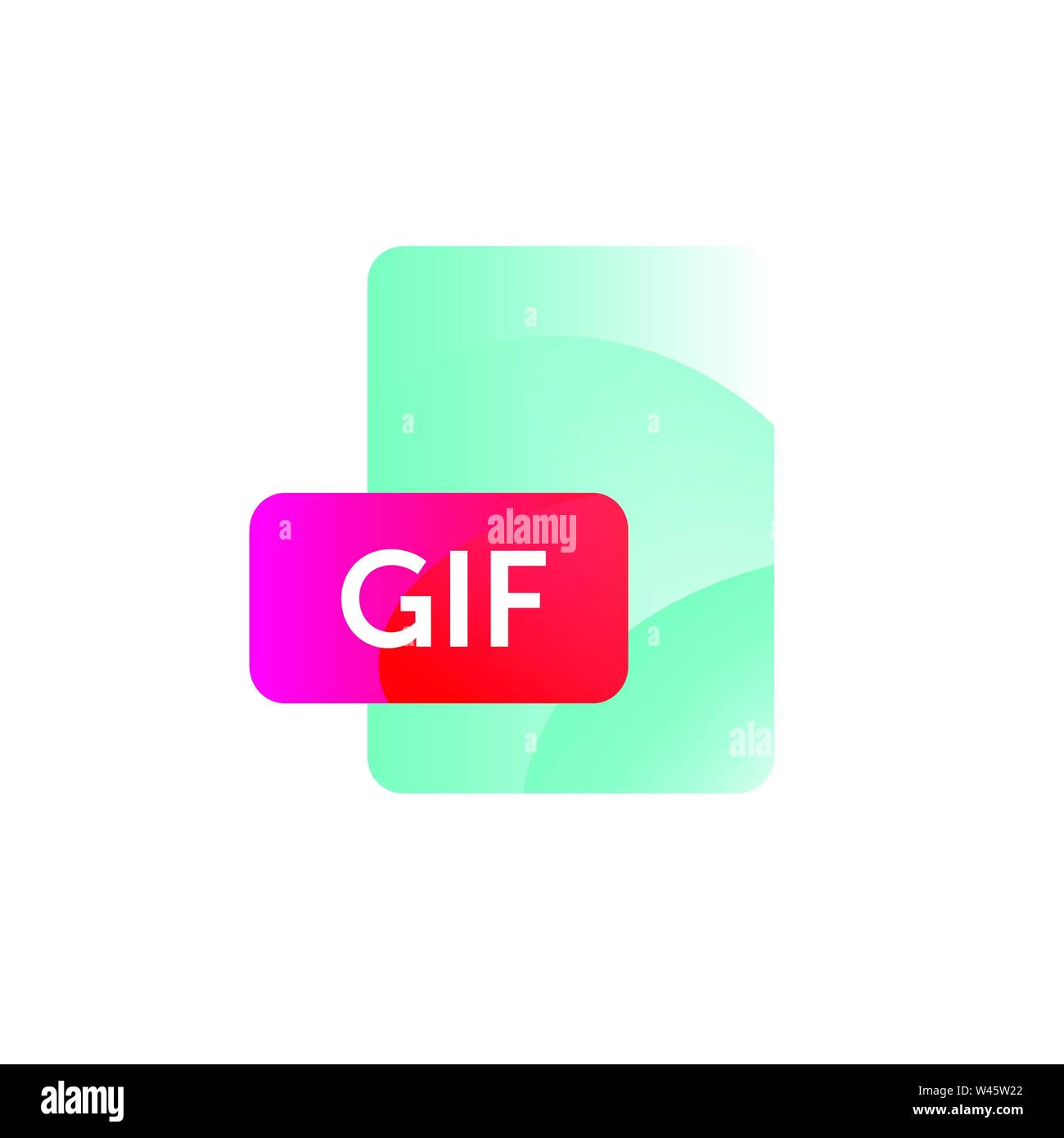 GIF-Format. Vektor. Gradient flacher Stil. Helle, moderne Darstellung der Symbole. Das Bild ist auf weißem Hintergrund. Ein modernes Symbol für das Stock Vektor