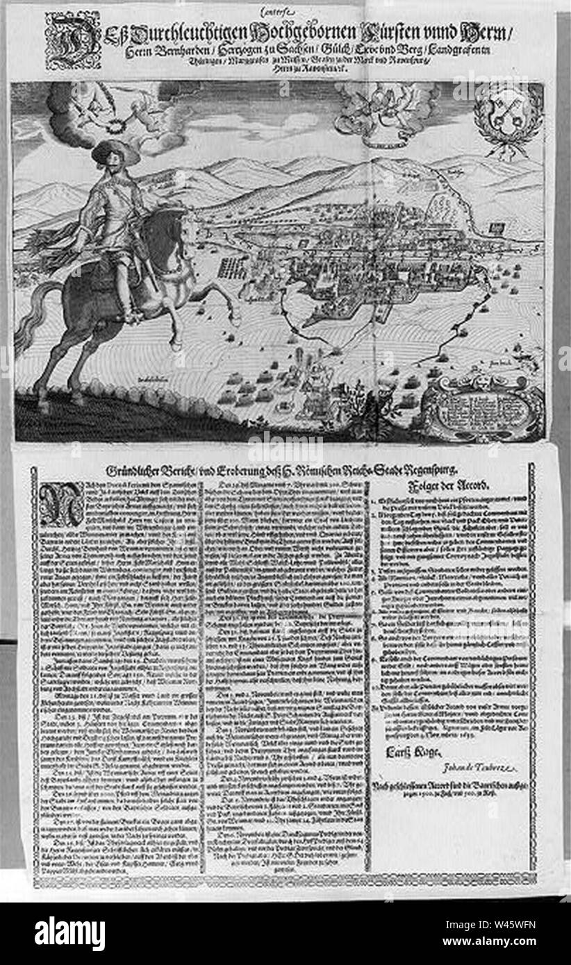 Conterfe dess durchleuchtigen Hochgebornen Fürsten vnnd Herrn Herrn Bernaharden, Hertzogen zu Sachsen, Gülch, Cleve vnd Berg, Landgrafen in Thüringen ihre Suche nach Marggrafen zu Meißen, zu der Stockfoto
