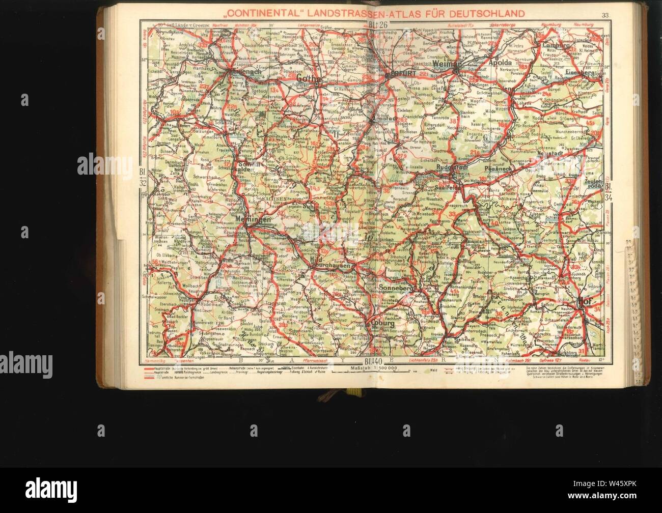 Continental atlas Deutschland 1932 33. Stockfoto