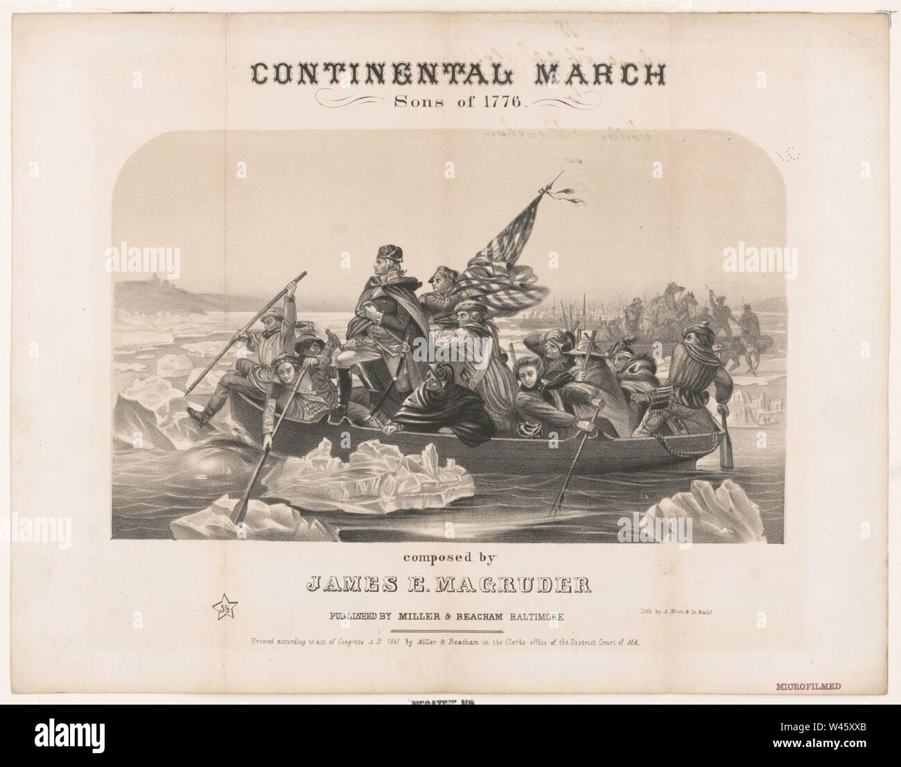 Continental März - Söhne von 1776 - komponiert von James E. Magruder-lith. von A. Hoen & Co. Balto. Stockfoto